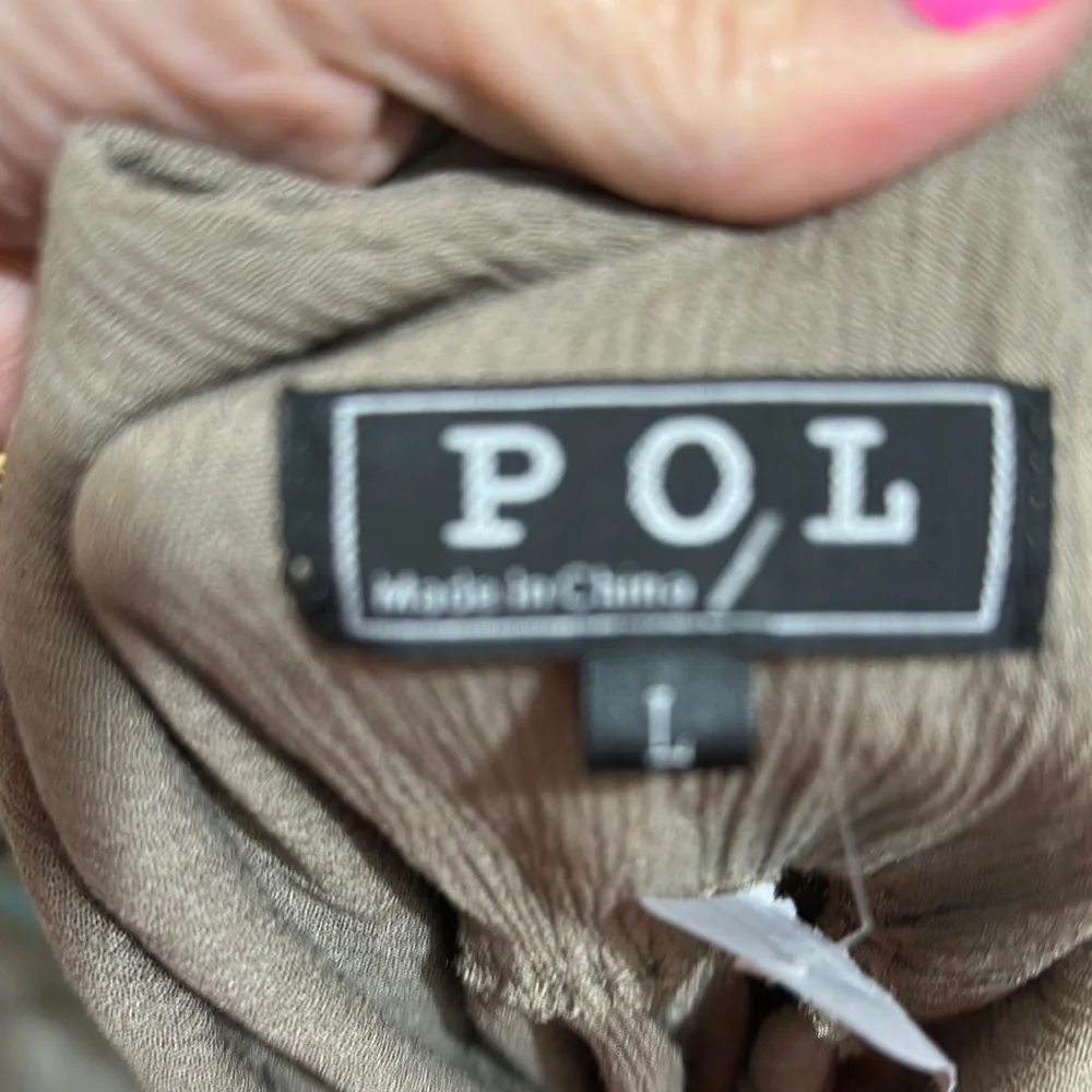 POL Olive Green Sleeveless Romper with‎ Tassels